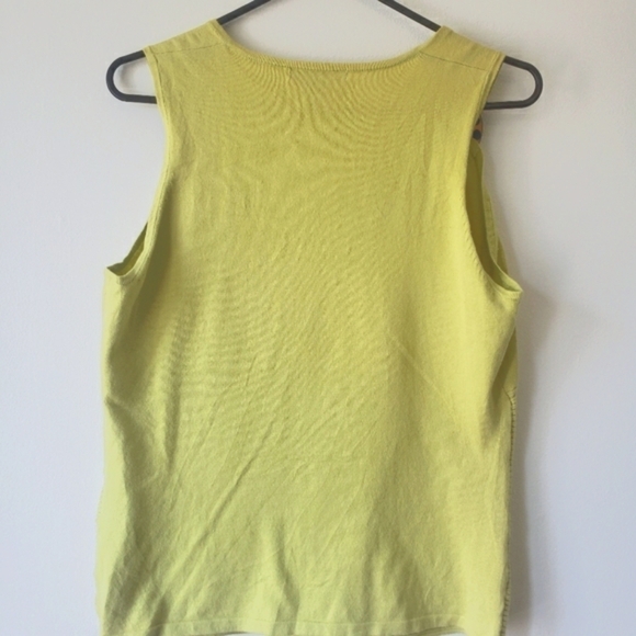 August Silk sleeveless knit cotton style top Mustard/ochre color Siz… - Picture 2 of 11